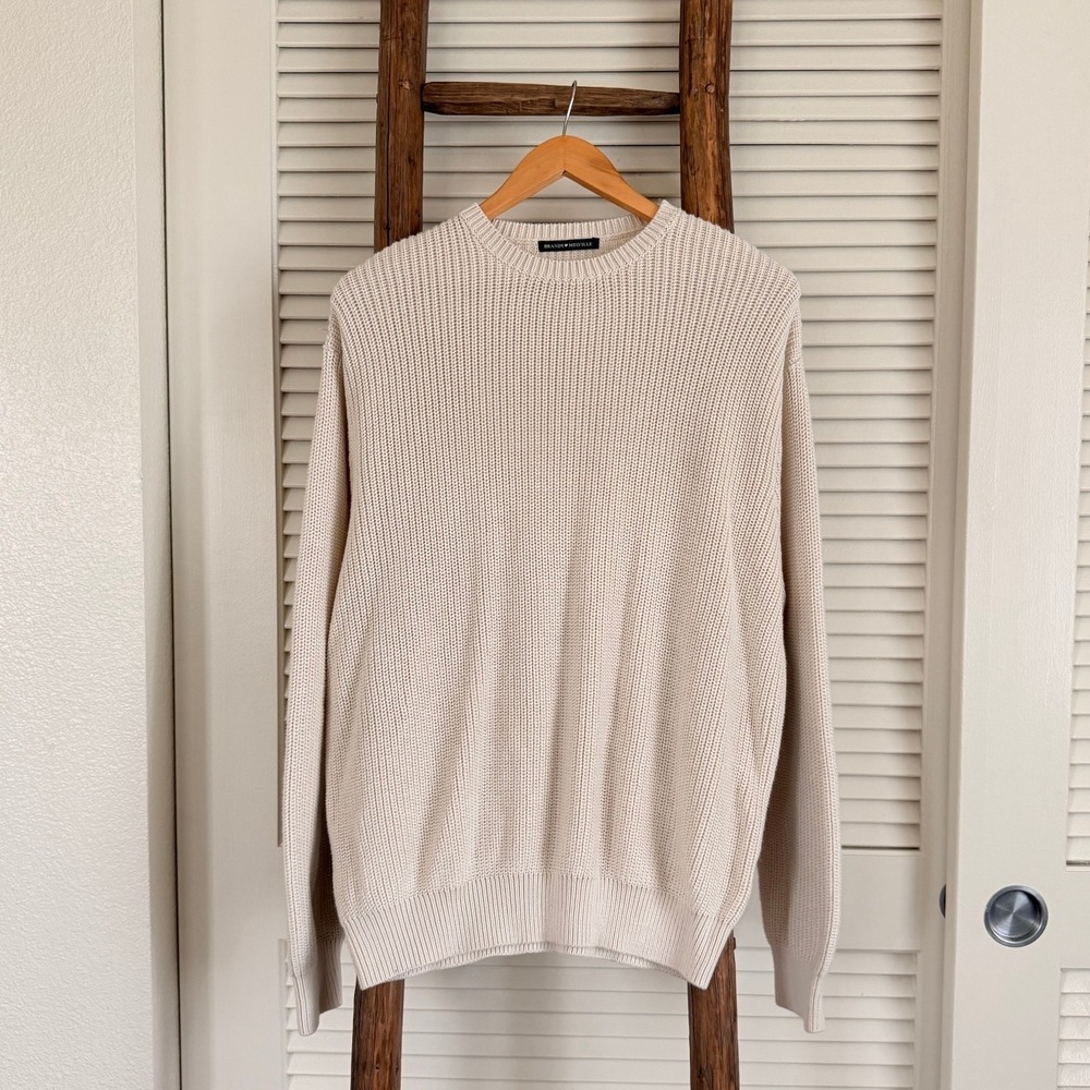 Brandy‎ Melville Cream Knit Sweater Long Sleeve Casual Basic Top